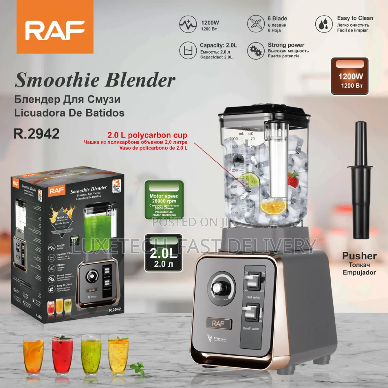 Raf R.2942 Smoothie Blender 2 Liters