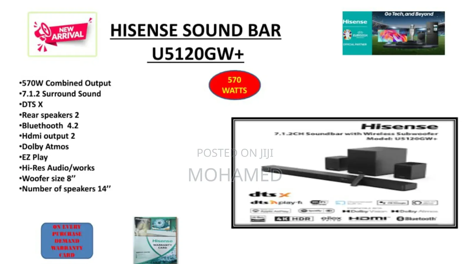 Hisense Sound Bar 570w