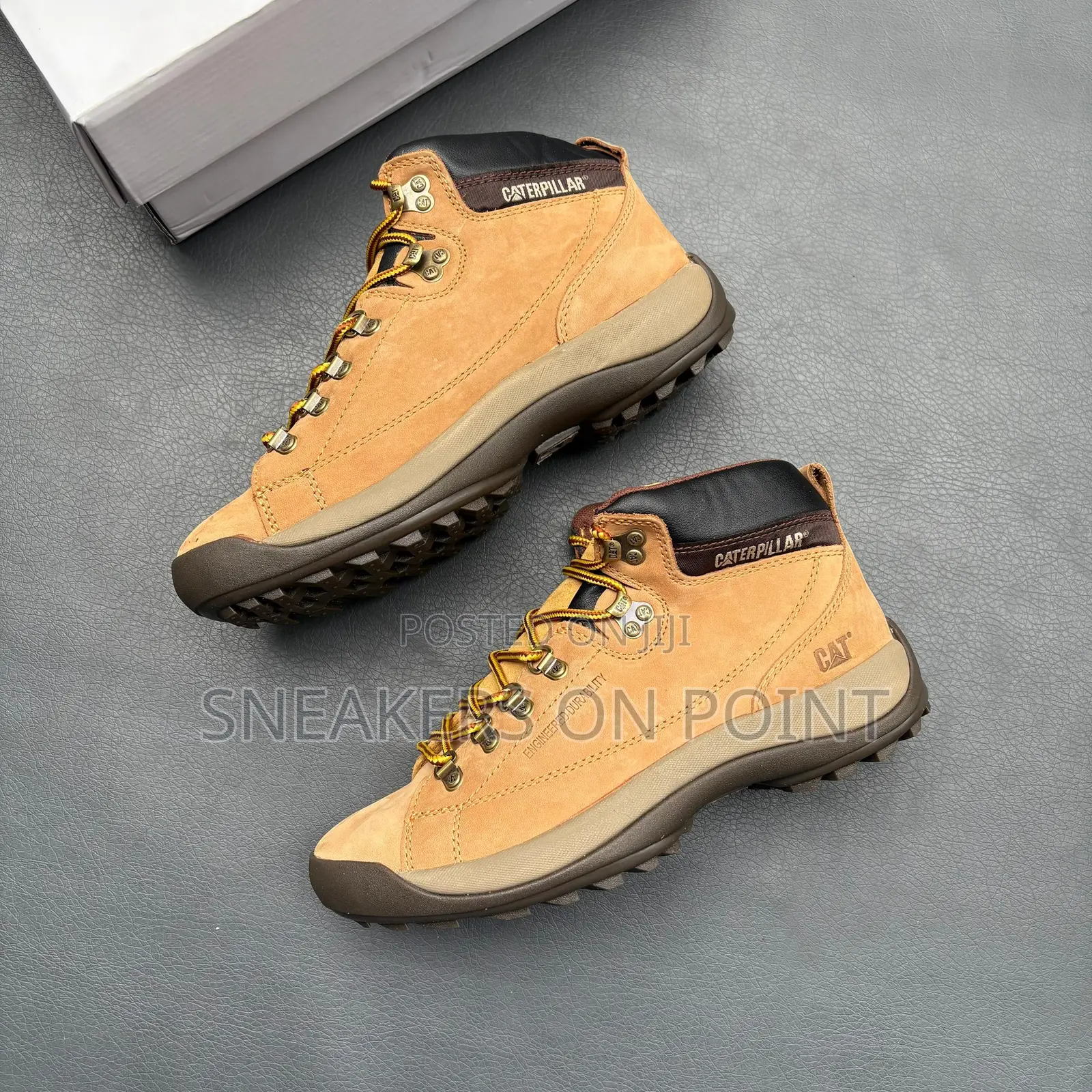 This Is a Pair of Caterpillar Work Boots,