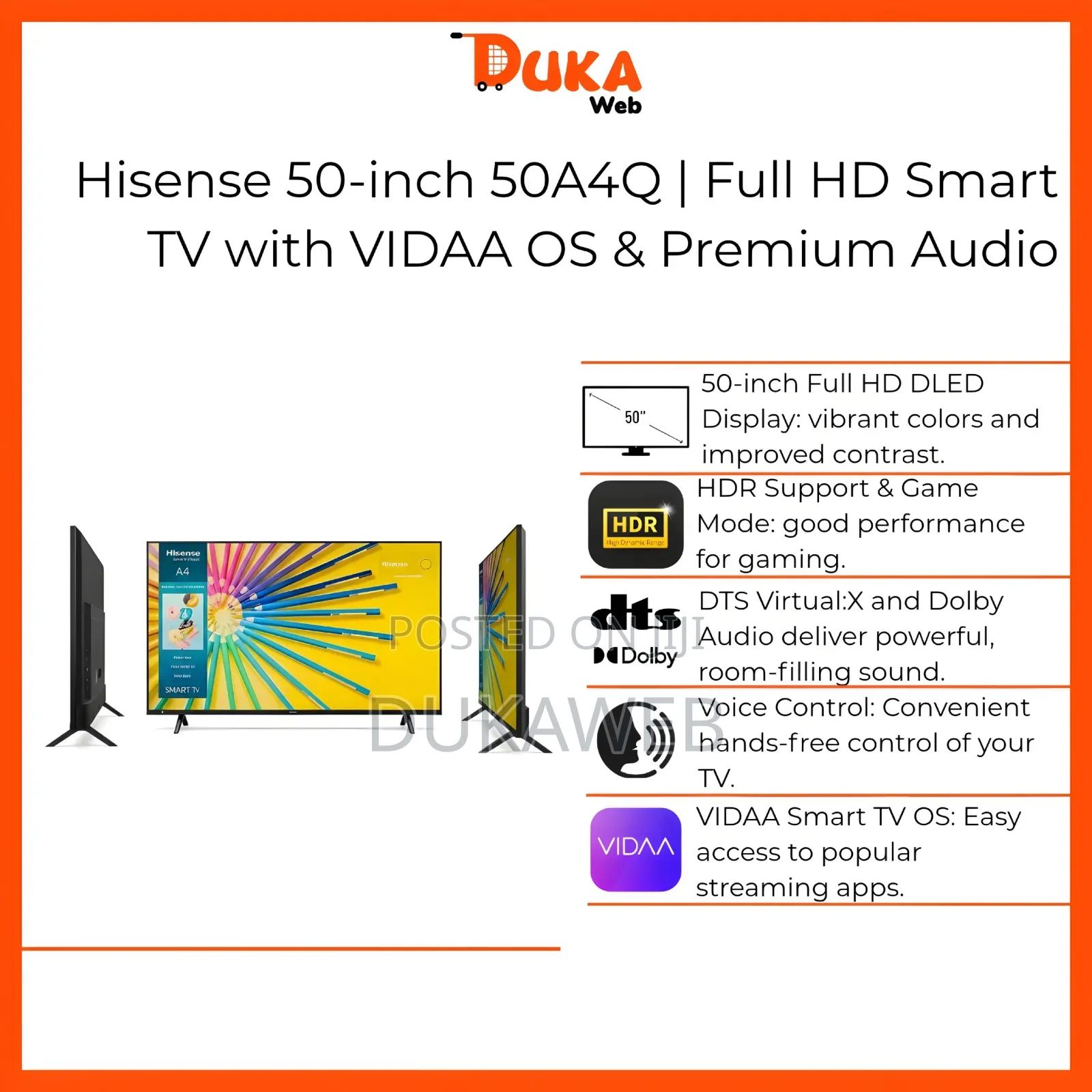 Hisense 50-Inch 50a4q Full Hd Smart Tv