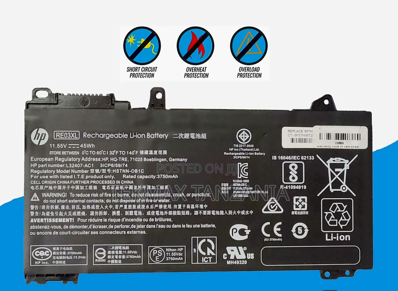 Hp Laptop Battery Replacement for Probook 430 G6, 440 G6, 450 G6