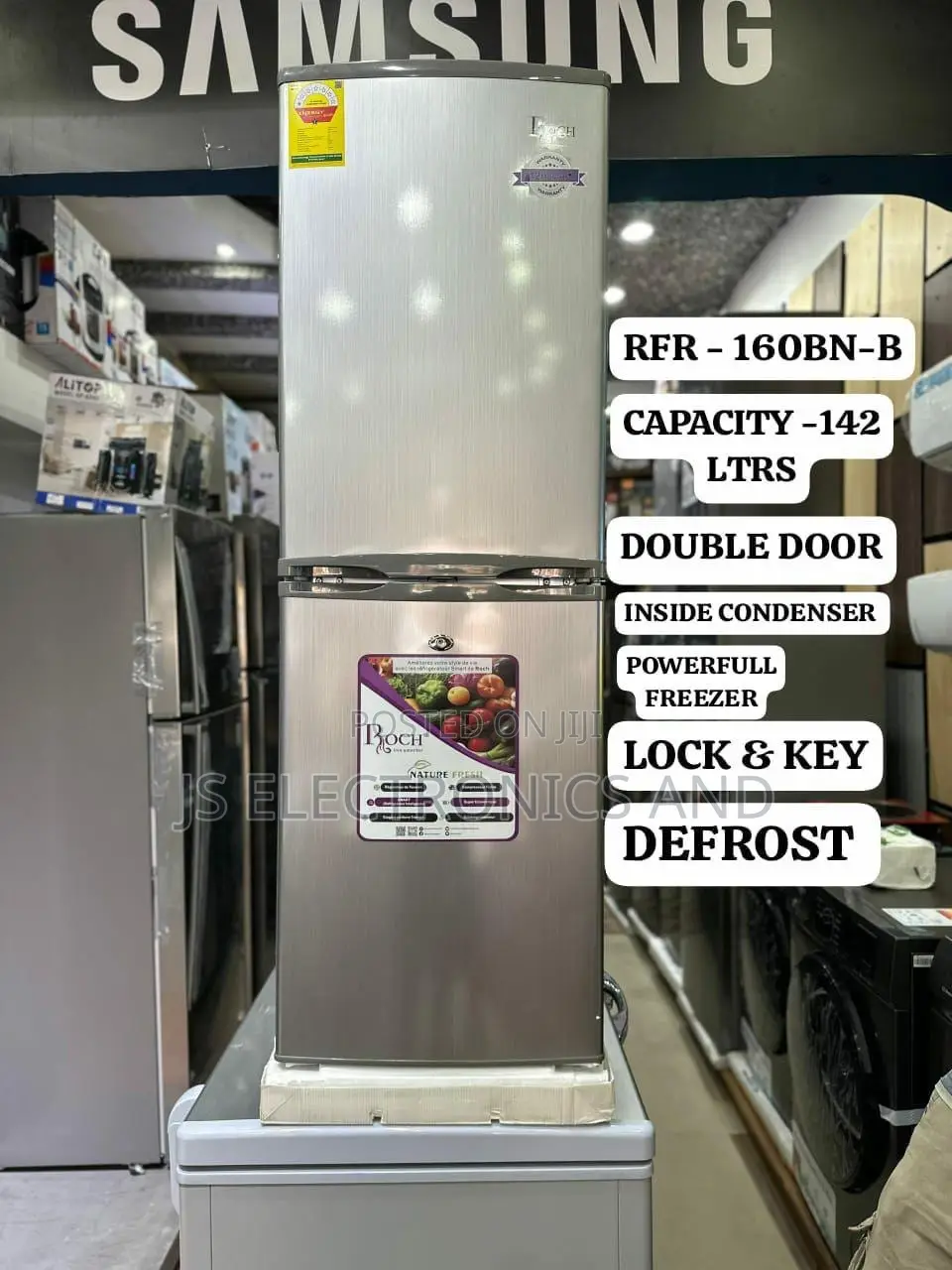 Roch Fridge Liter 142 Powerful Freezer Defrost Combi Freezer.