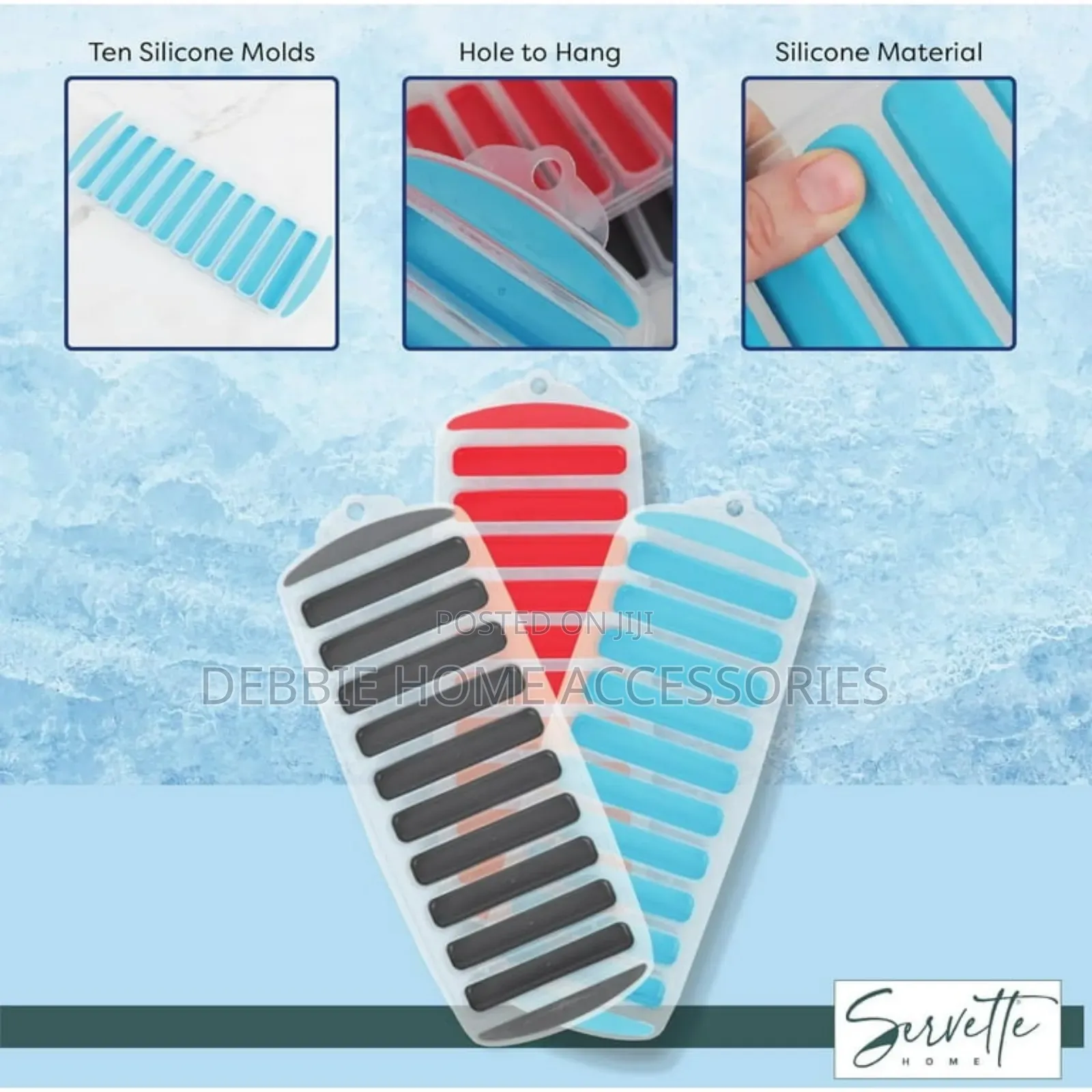 Silicone Ice Stick Tray for Water Bottles, 10 Slots, 3.5 Inch