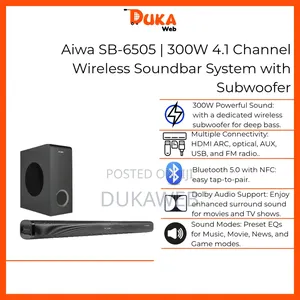 Aiwa Sb-6505 300w 4.1 Channel Wireless Soundbar With Subwoofer