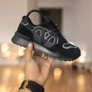 Men's Leather Sneaker Shoes Marked v on Side