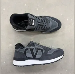 Men's Leather Sneaker Shoes Marked v on Side