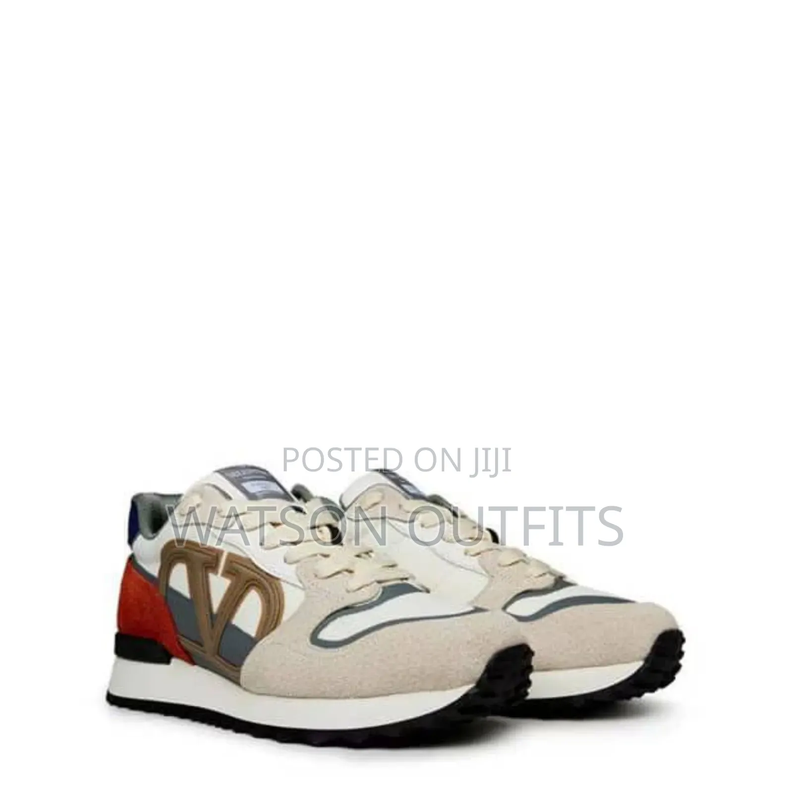 Men's Leather Sneaker Shoes Marked v on Side