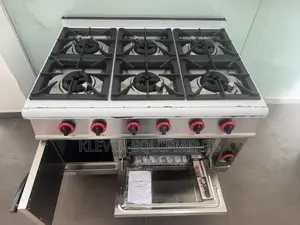 Commercial 6-Burner Gas Range With a Gas Oven