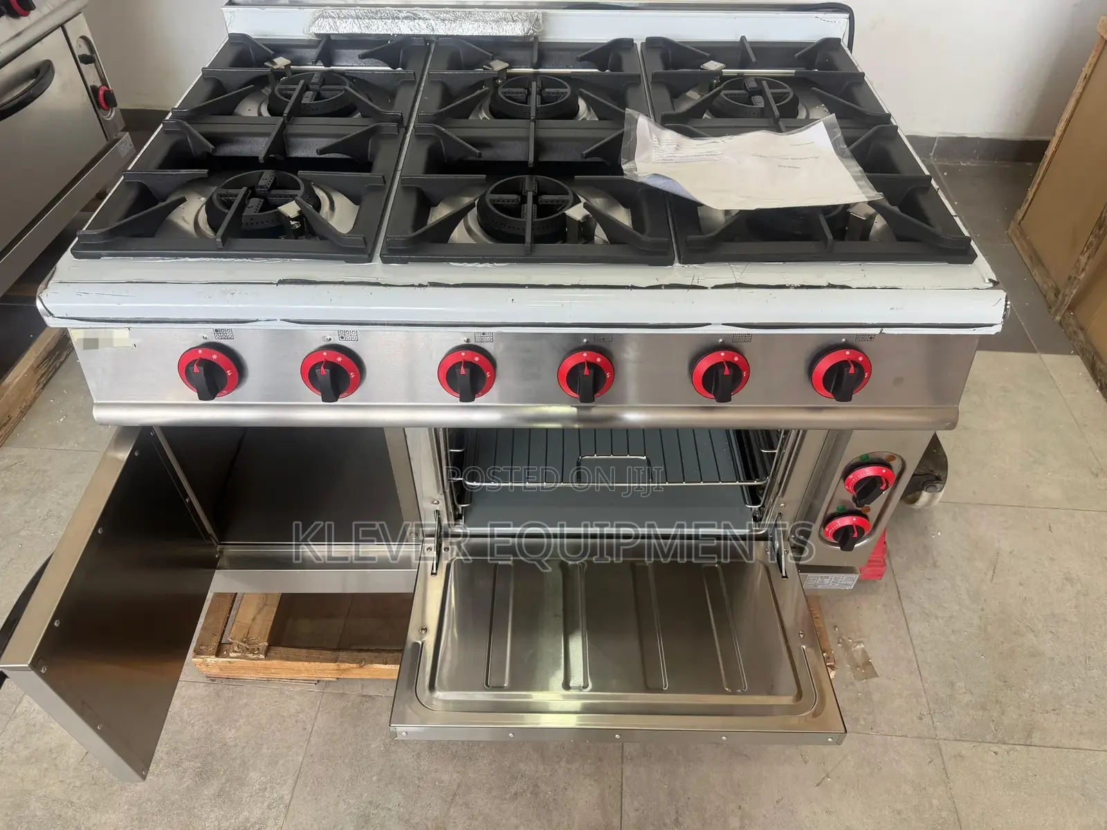 Commercial High Quality 6 Burners Gas Stove Electric Oven