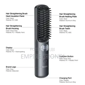Yesido Mg23 Cordless Hair Straightener Brush