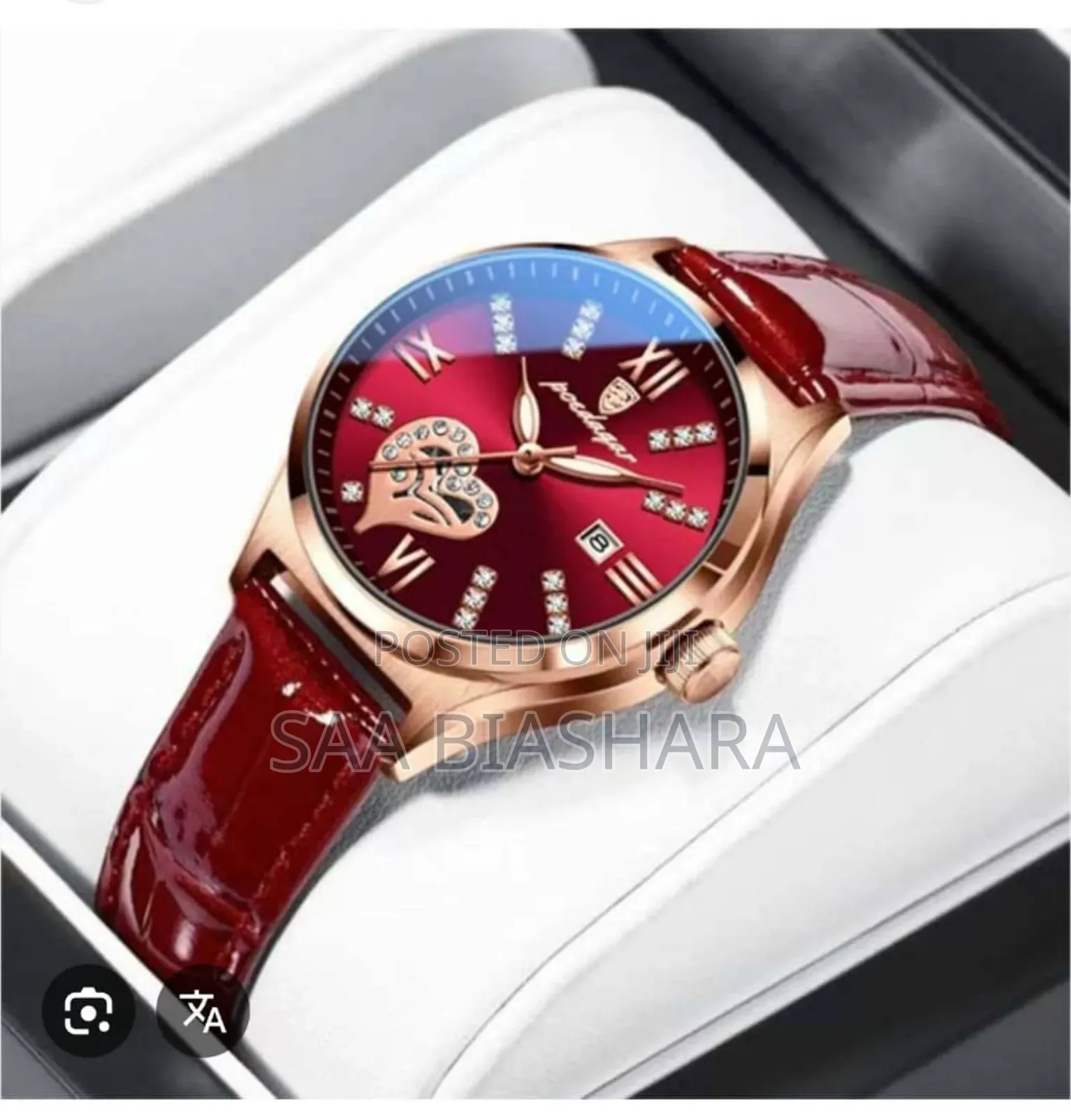 Poedagar Classic Women Watch Original Leather Red