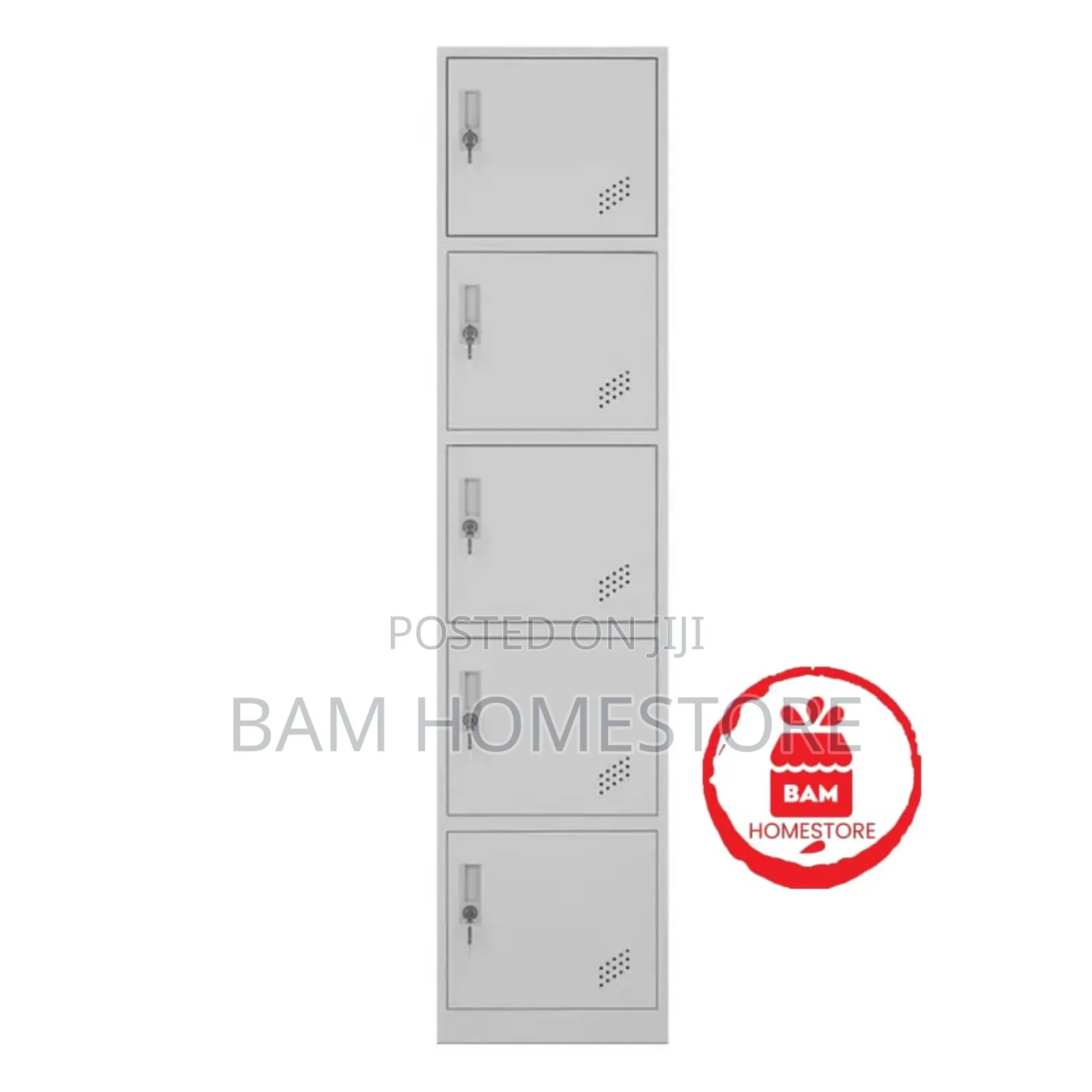 Durable 5-Tier Metal Staff Locker - Office and Gym Storage Cabinet