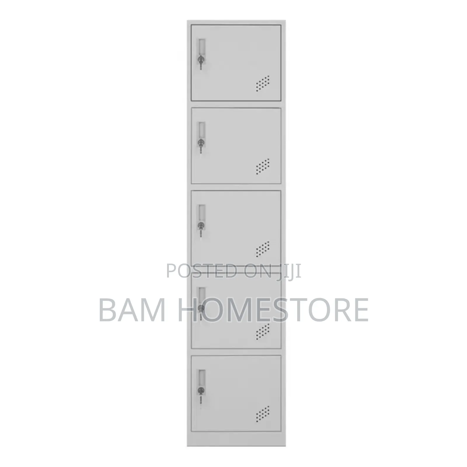 Durable 5-Tier Metal Staff Locker - Office and Gym Storage Cabinet