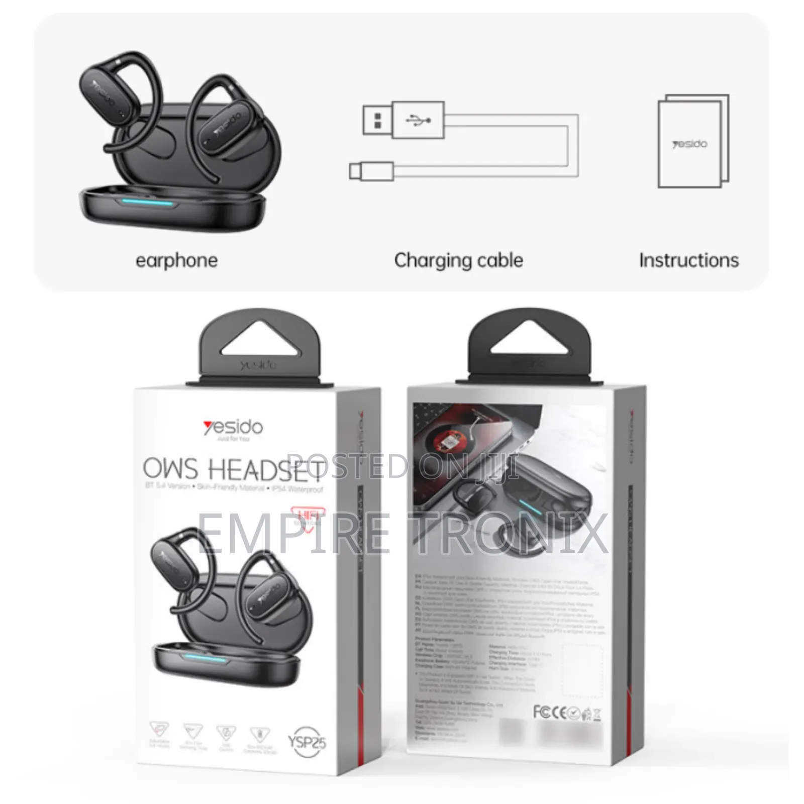 Yesido Ysp25 Bt5.3 Ipx5 Open-Ear Wireless Headset