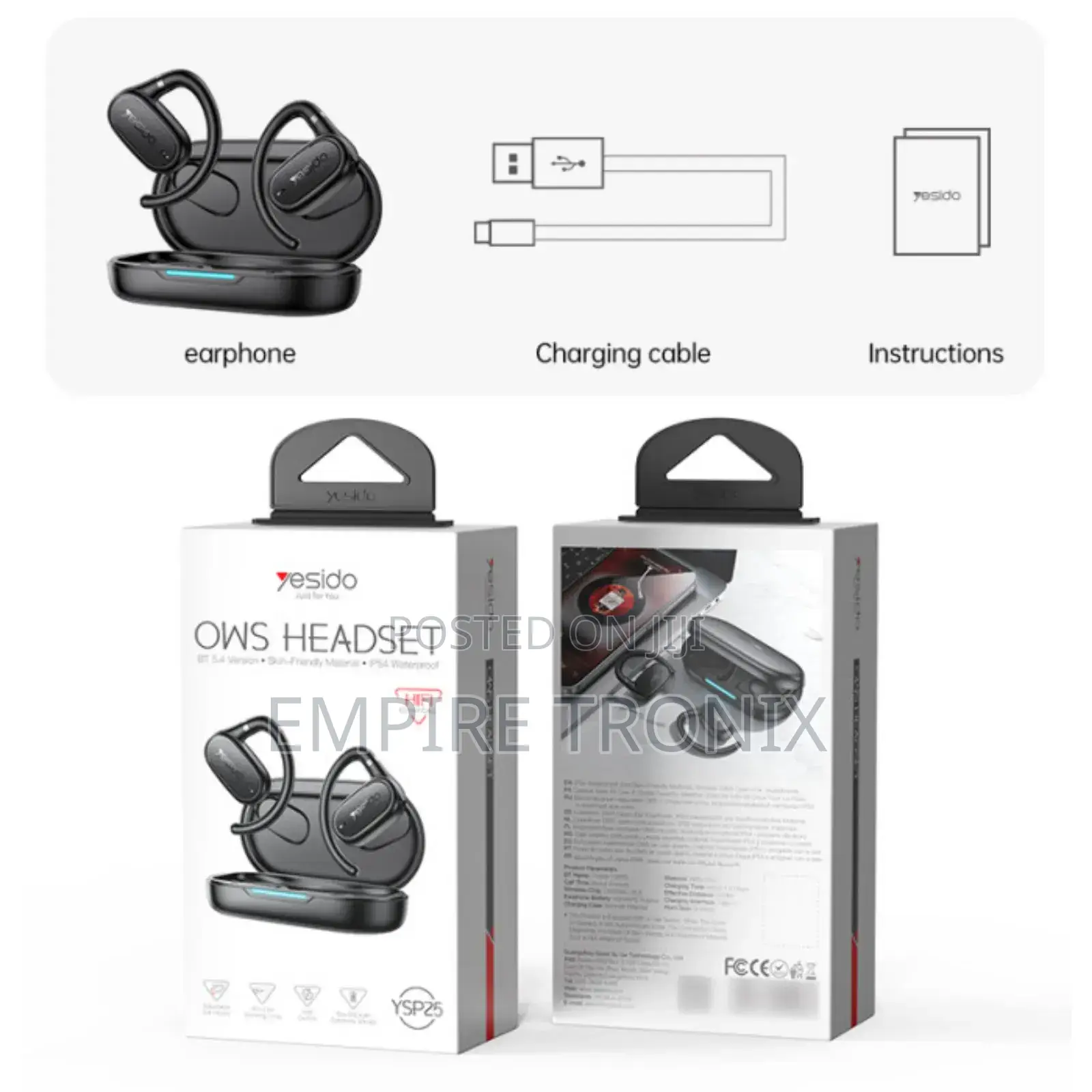 Yesido Ysp25 Bt5.3 Ipx5 Open-Ear Wireless Headset
