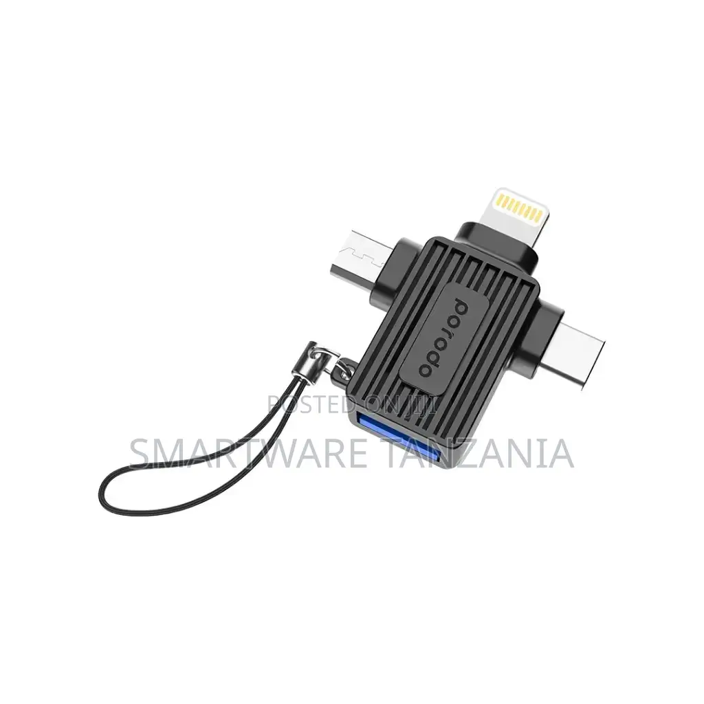 Porodo Cbl025 Otg Adapter Type-c Lightning Micro Usb 480mbps