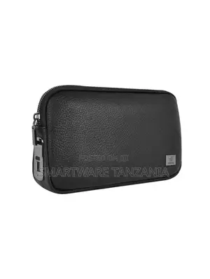 Wiwu Alpha Fingerprint Lock Clutch Bag Black Leather Biometric Lock