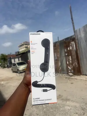 Porodo Classic Retro Phone Handset With Type-C Connector -