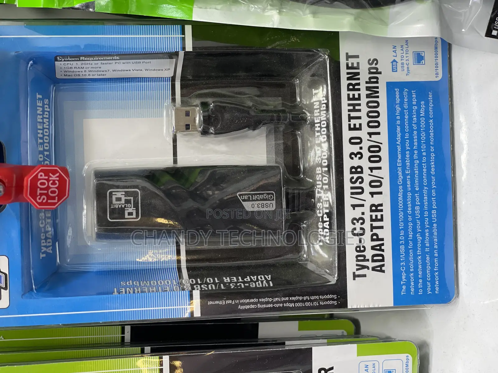 A Type 3.1/Usb 3.0 to Ethernet Adapter.