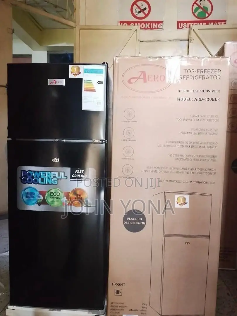 Aero Double Door Refrigerator 120l (Ard-120blk / Slv) (Black Silver)