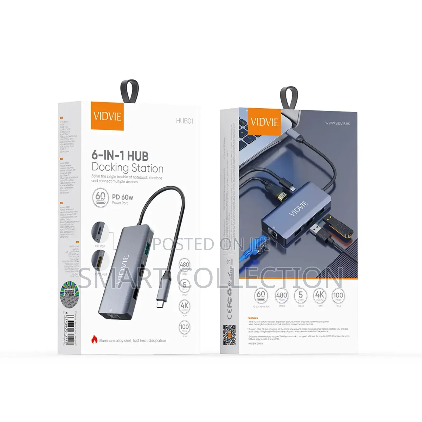 Vidvie 6 in 1 Hub Docking Station