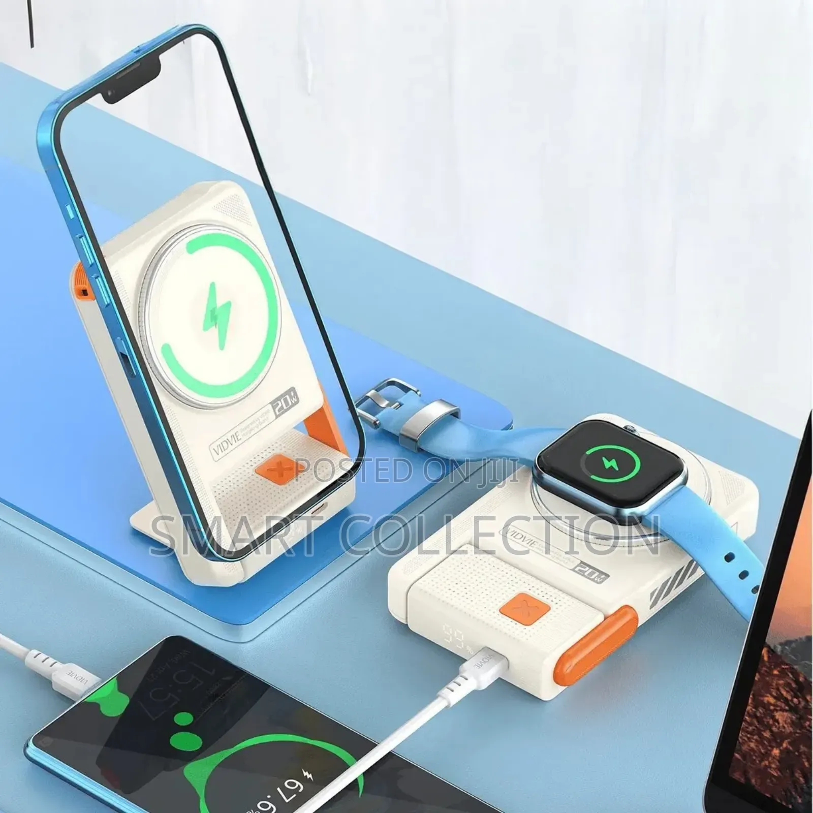 Vidvie Pb7006 Multidevices 3-in-1 Magnetic Wireles Charging Power Bank