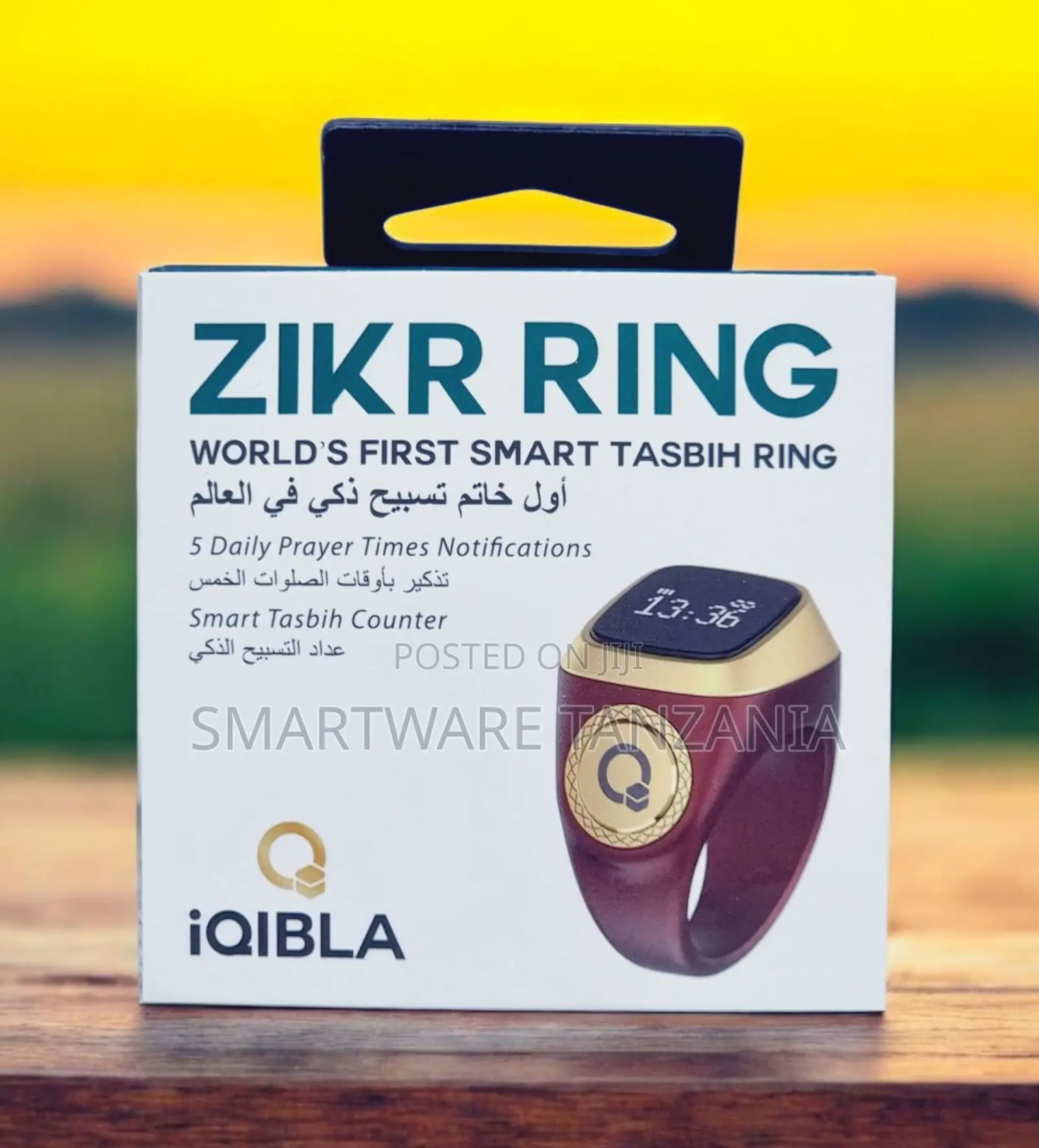 Zikr Ring Smart Tasbih Prayer Alert Ring by Iqibla in Burgundy