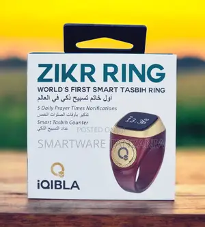 Zikr Ring Smart Tasbih Prayer Alert Ring by Iqibla in Burgundy