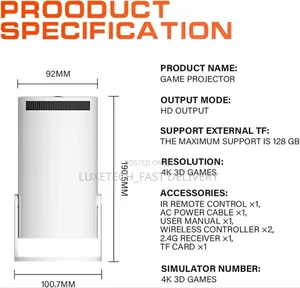 M300 Max 2-in-1 Game Projector With 2 Pads