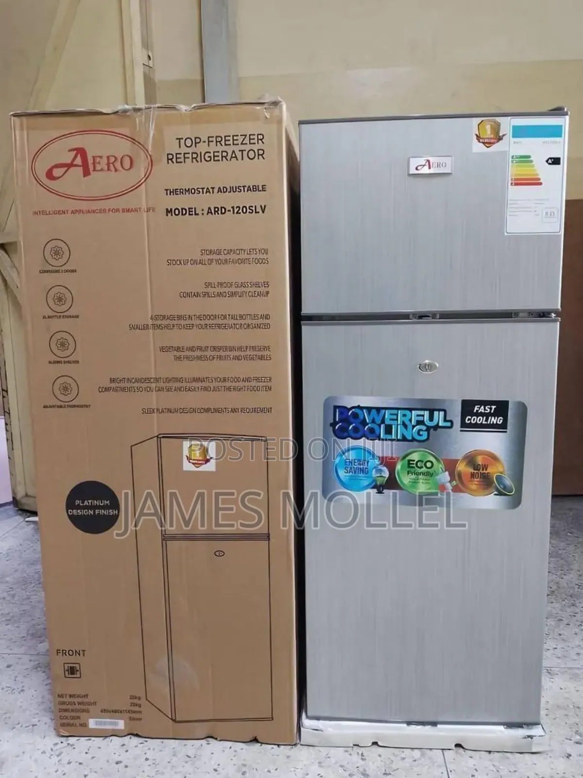 Aero Double Door Refrigerator 120l
