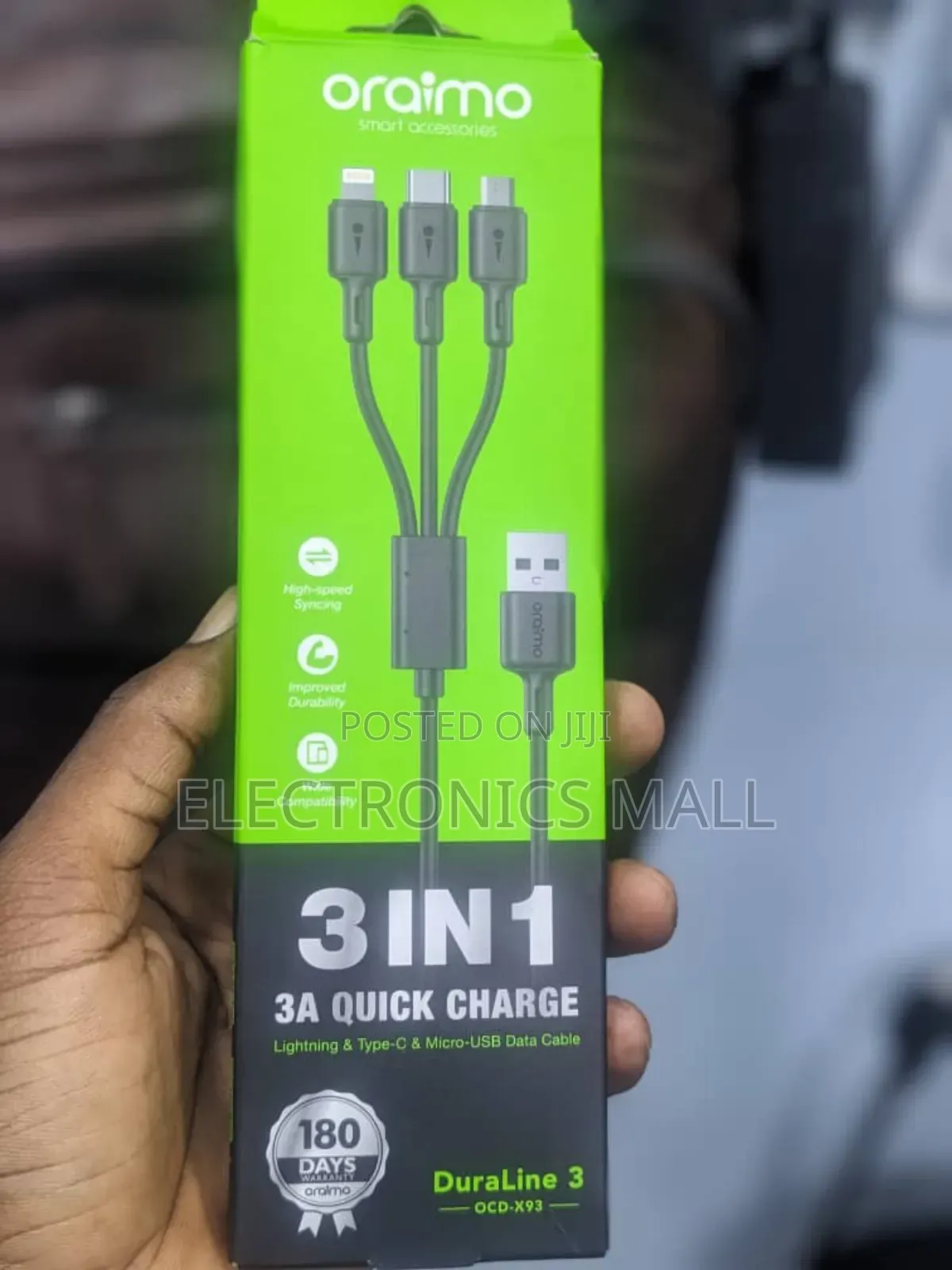 Oraimo 3 in 1 Duraline 3 Ocd-X93 3a Quick Charge