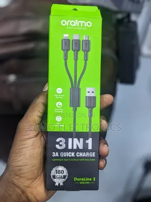 Oraimo Duraline 3 Ocd-X93 3 in 1 3a Quick Charge Cable