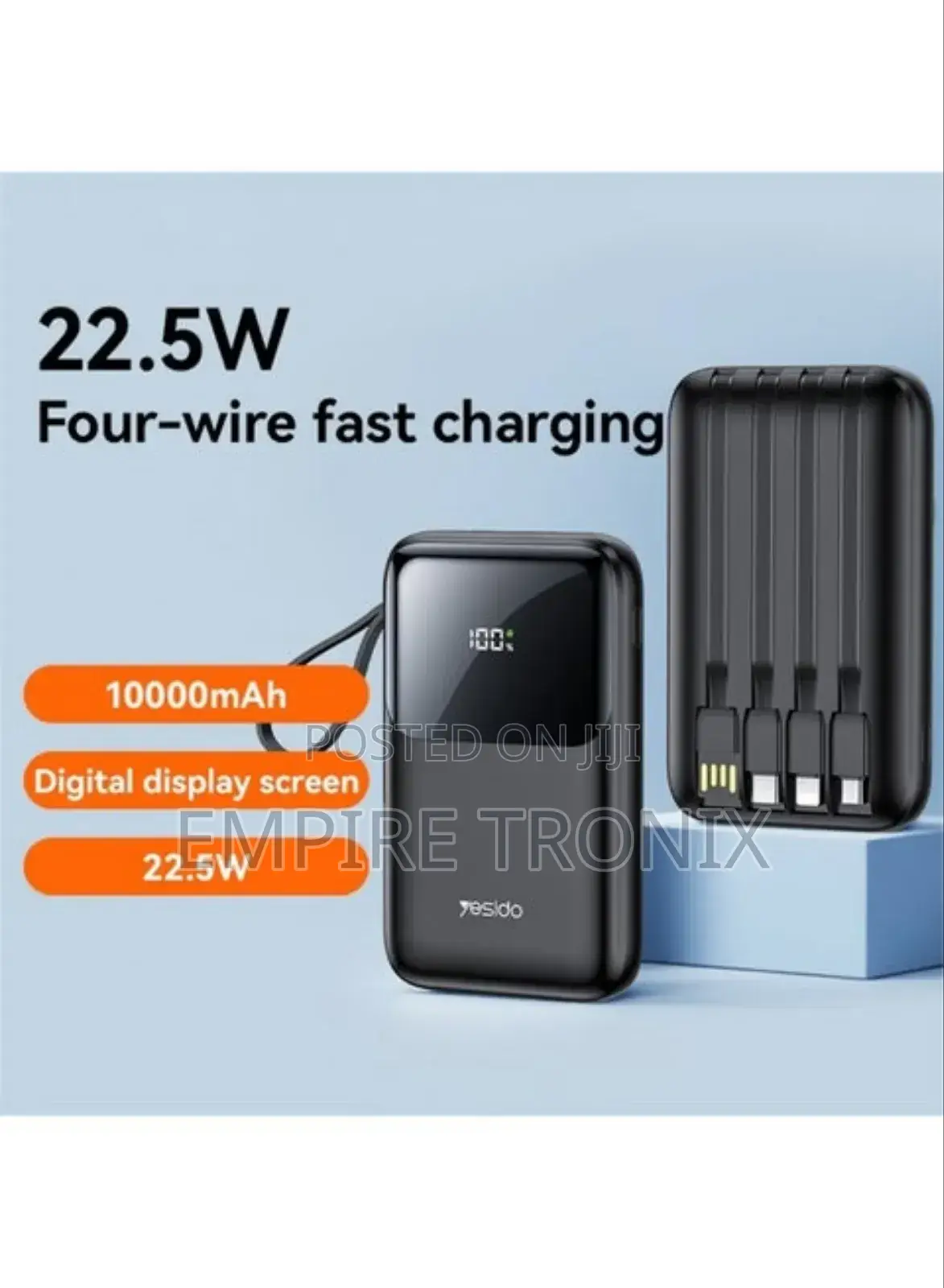 Yesido Yp71 10000mah 4-Cable Power Bank