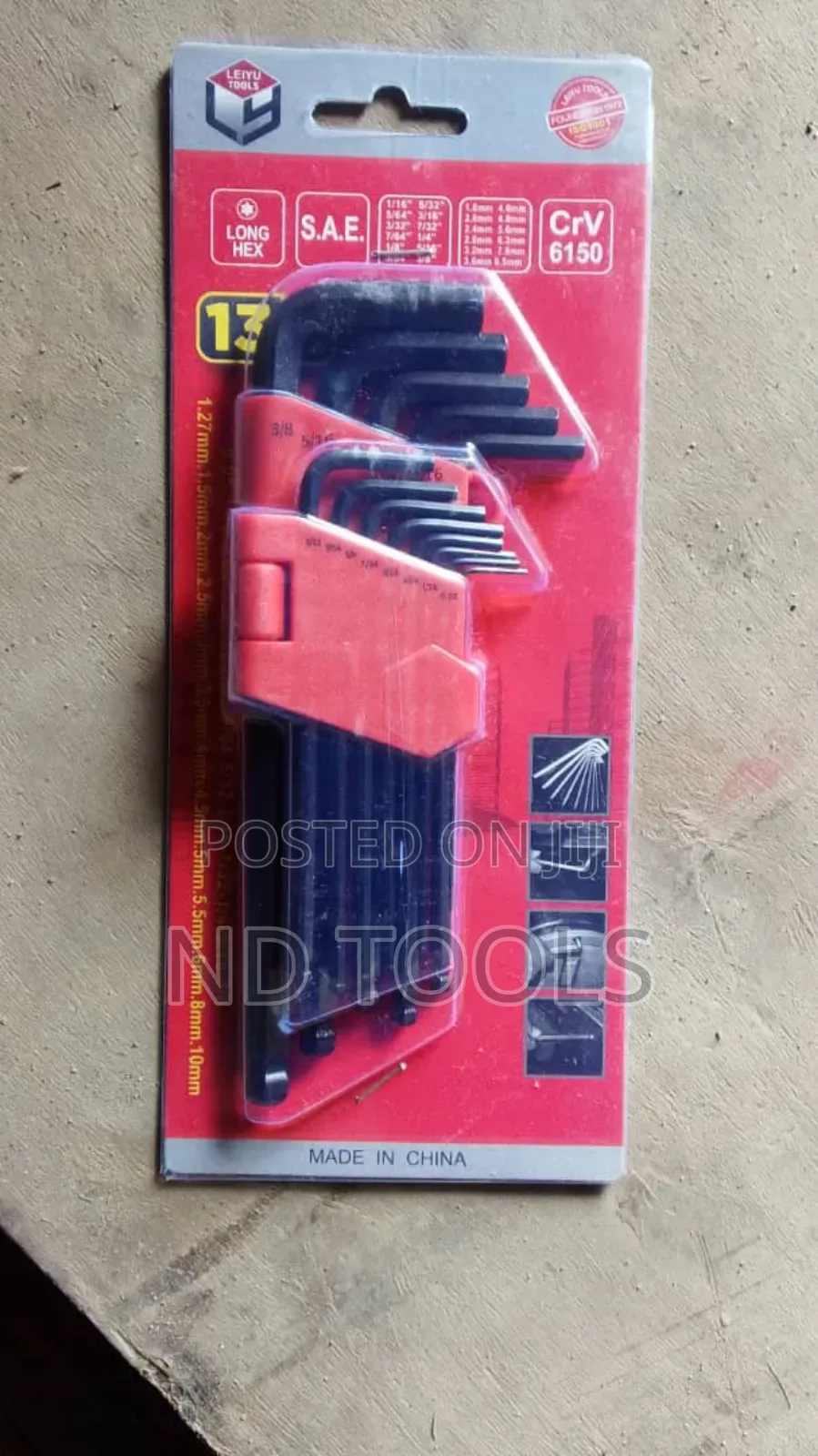 Allen Keys Set 13pcs CRV 6150