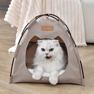 Xcdpet Cat Tent Bed Indoor Pet House With Mesh Ventilation Beige