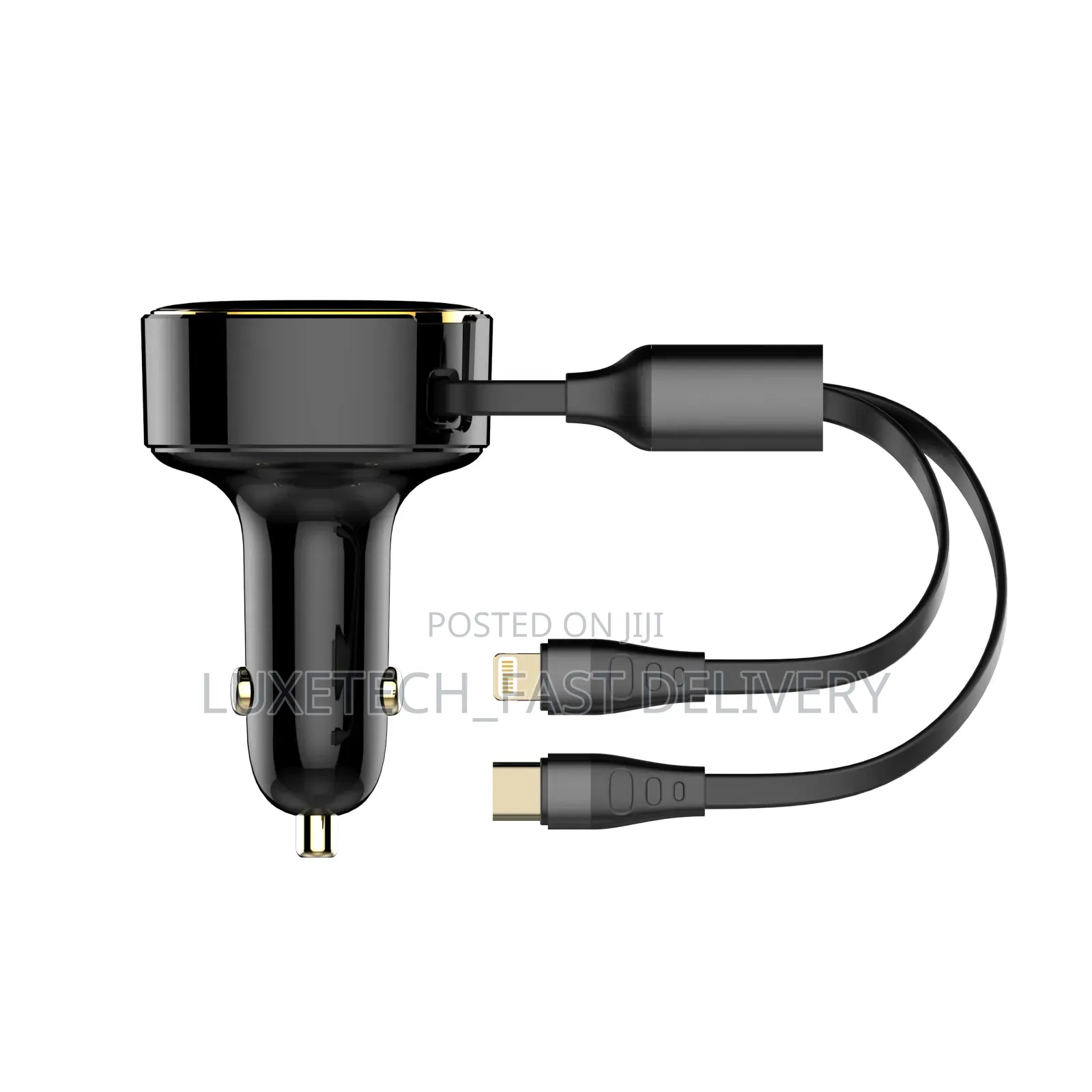 Ldnio 30w 2-in-1 Car Charger With Usb-C and Lightning Connectors