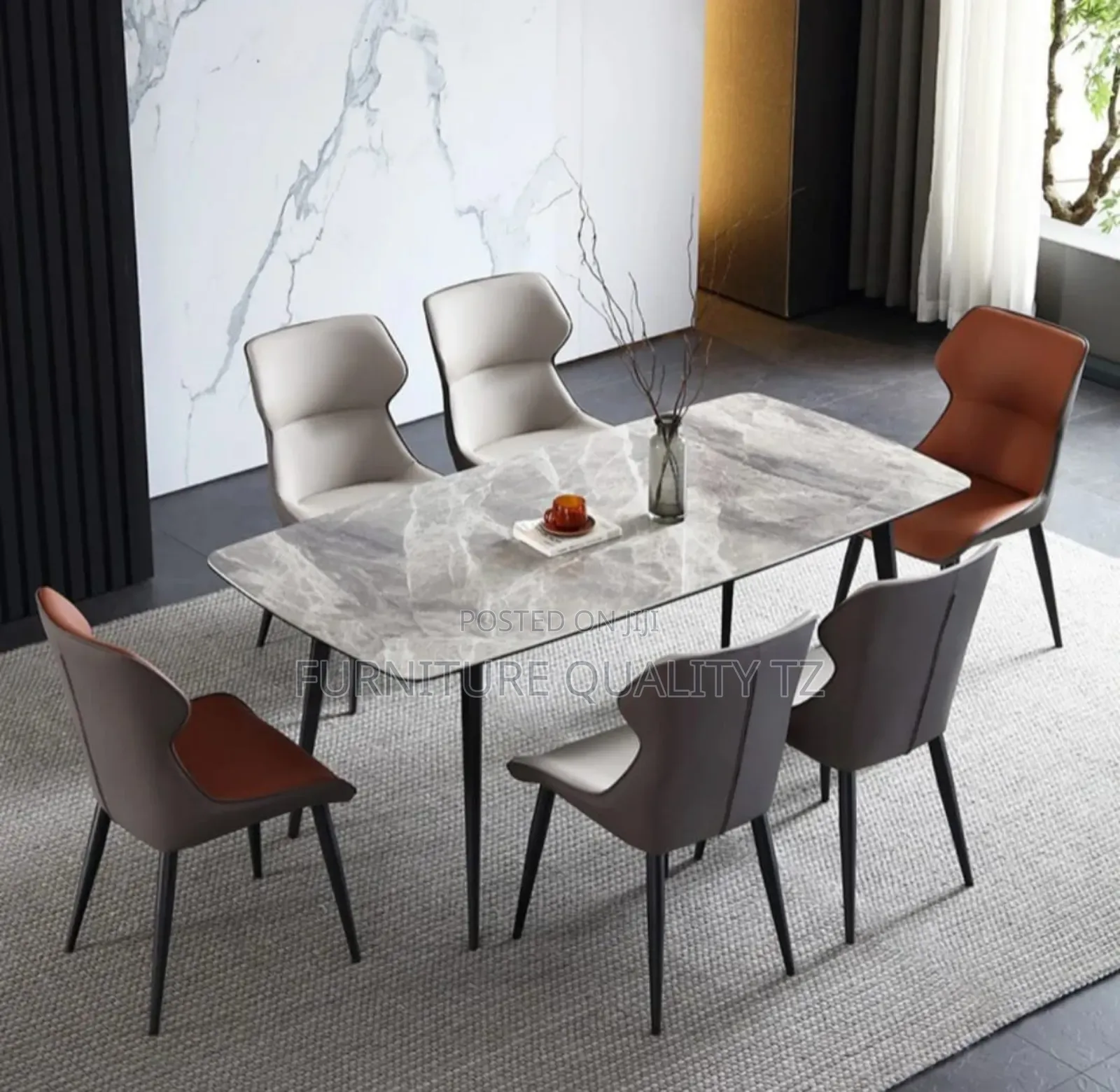 Dining Table Marble 6chair