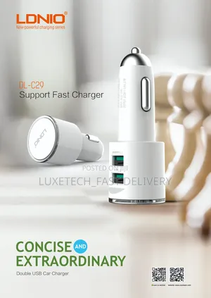 Ldnio Dl-C29 Dual Usb Port Fast Car Charger