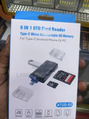 6 in 1 Otg Card Reader Type-C Micro Usb Portable Sd Memory