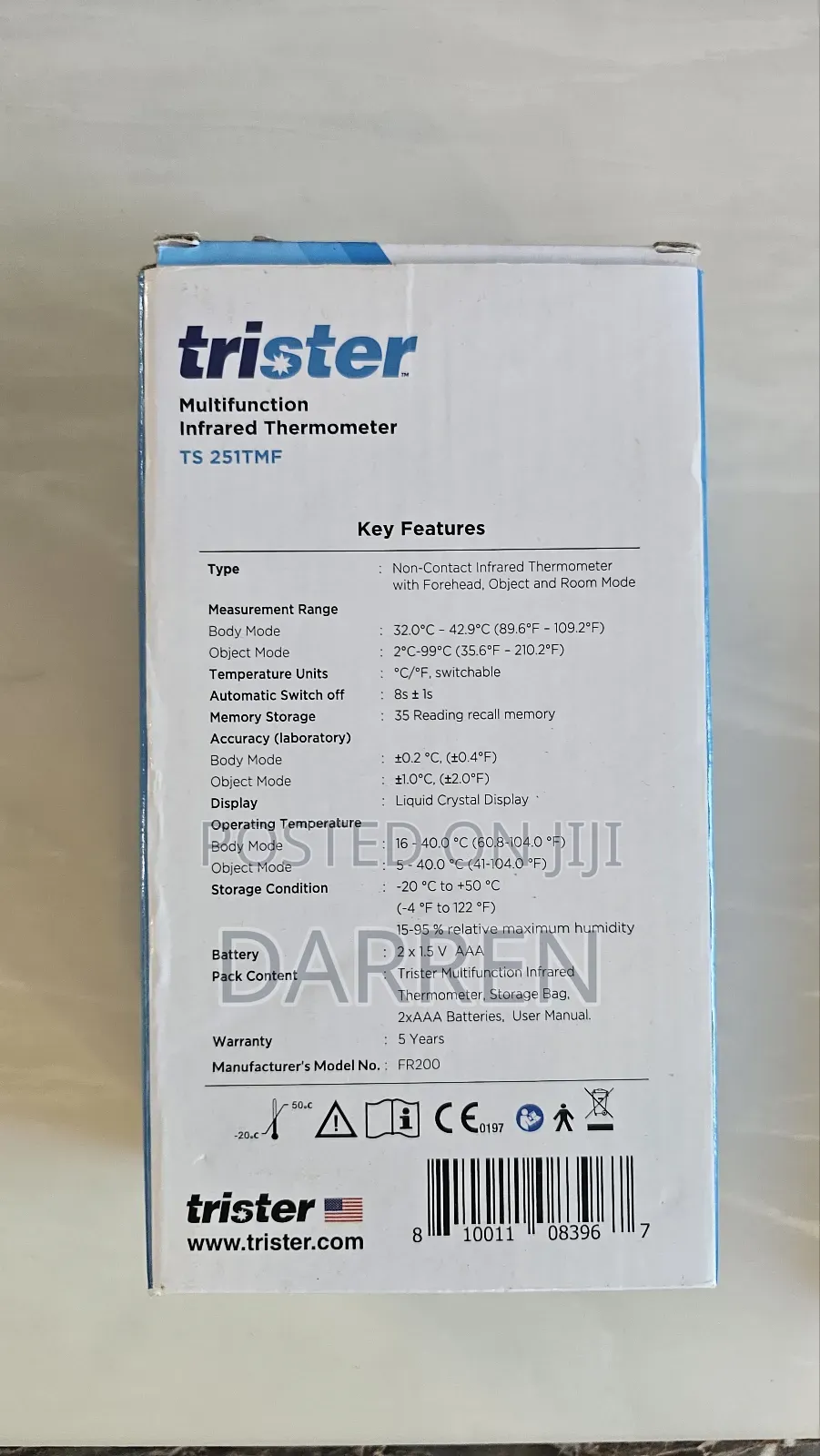 Trister Multifunction Infrared Gun Thermometer