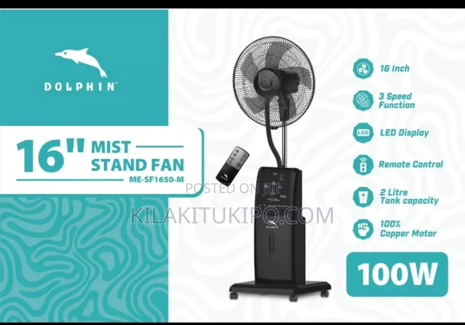 16" Mist Fan (Sf1650-M)
* 3 Speeds * Water Tank
* Heavy-Duty Motor