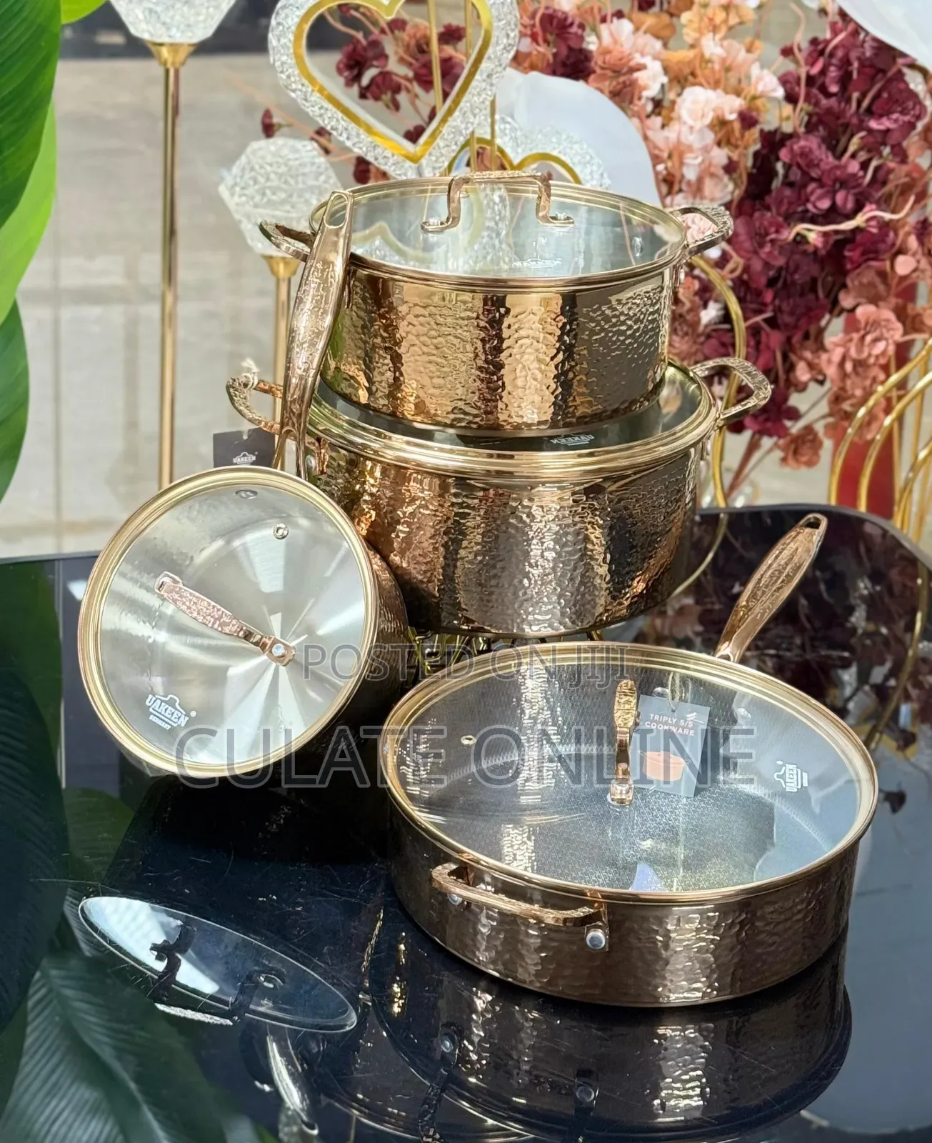 5pcs Uakeen Stainless Steel Cookware Set
