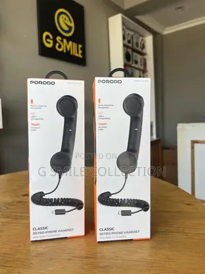 Porodo Classic Retro Phone Handset With Type-C Connector
