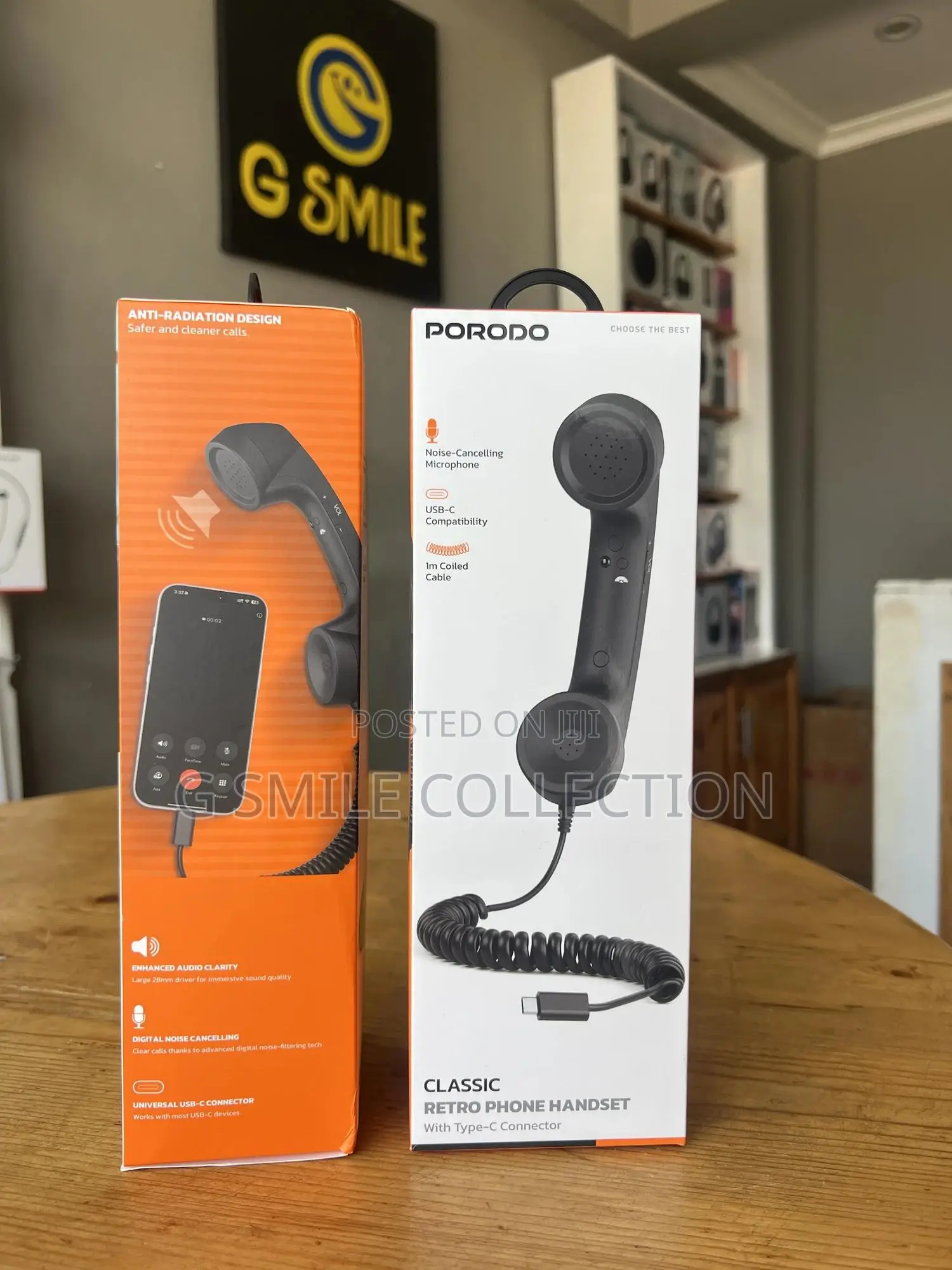 Porodo Classic Retro Phone Handset With Type-C Connector