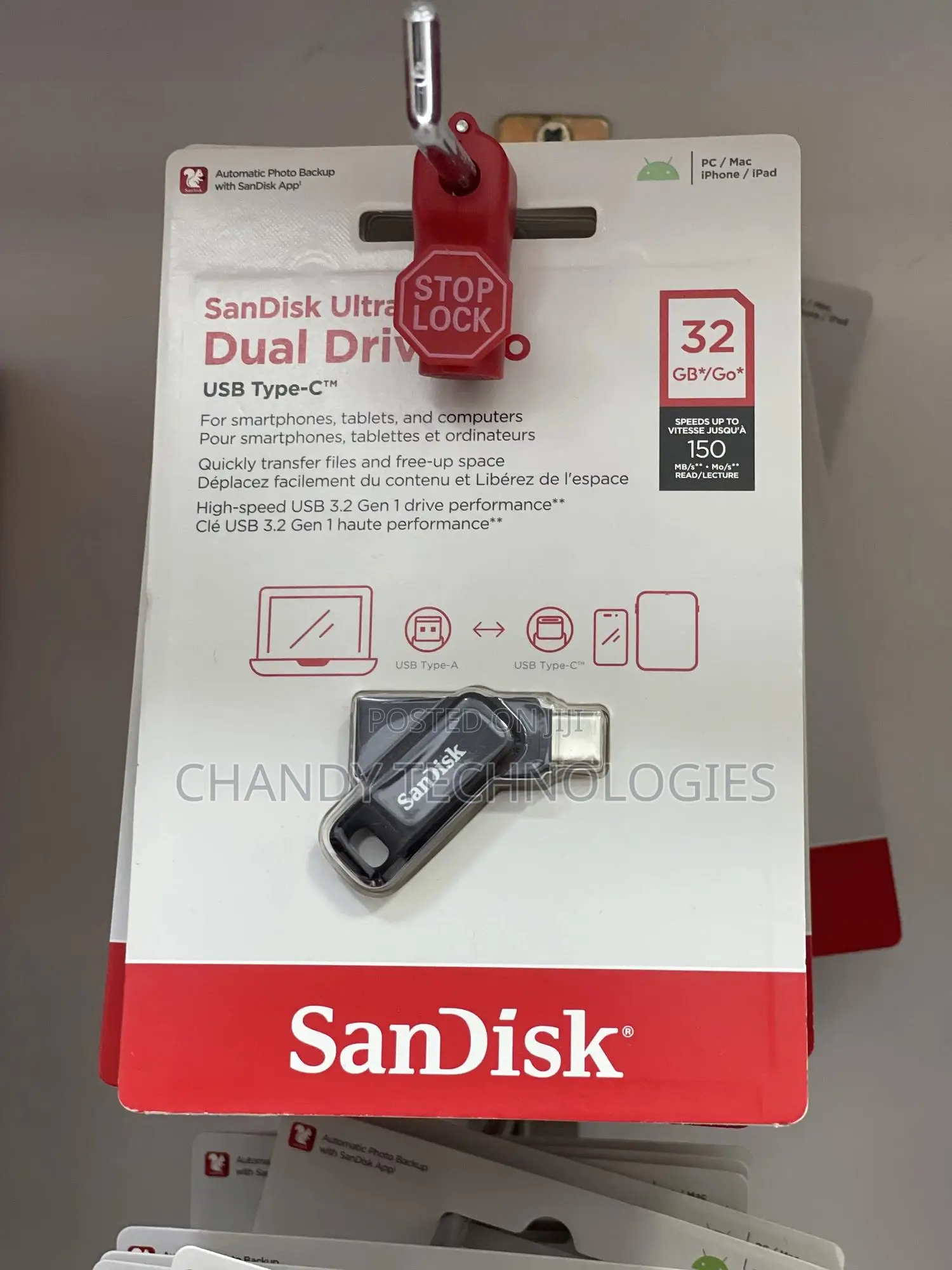 Sandisk Ultra Dual Drive Go Usb Type-c Flash Drive.
