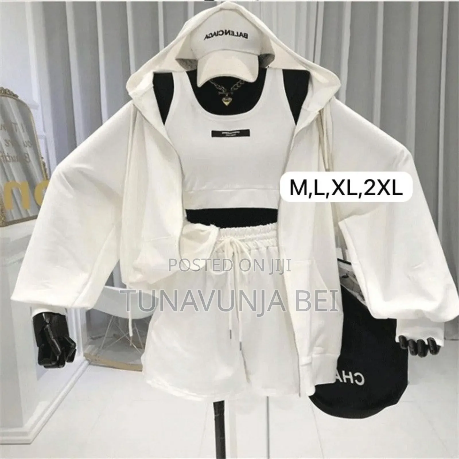 Casual 3 Pieces Set ( Hood + Tank Top + Short )