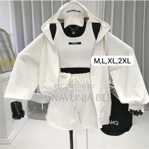 Casual 3 Pieces Set ( Hood + Tank Top + Short )