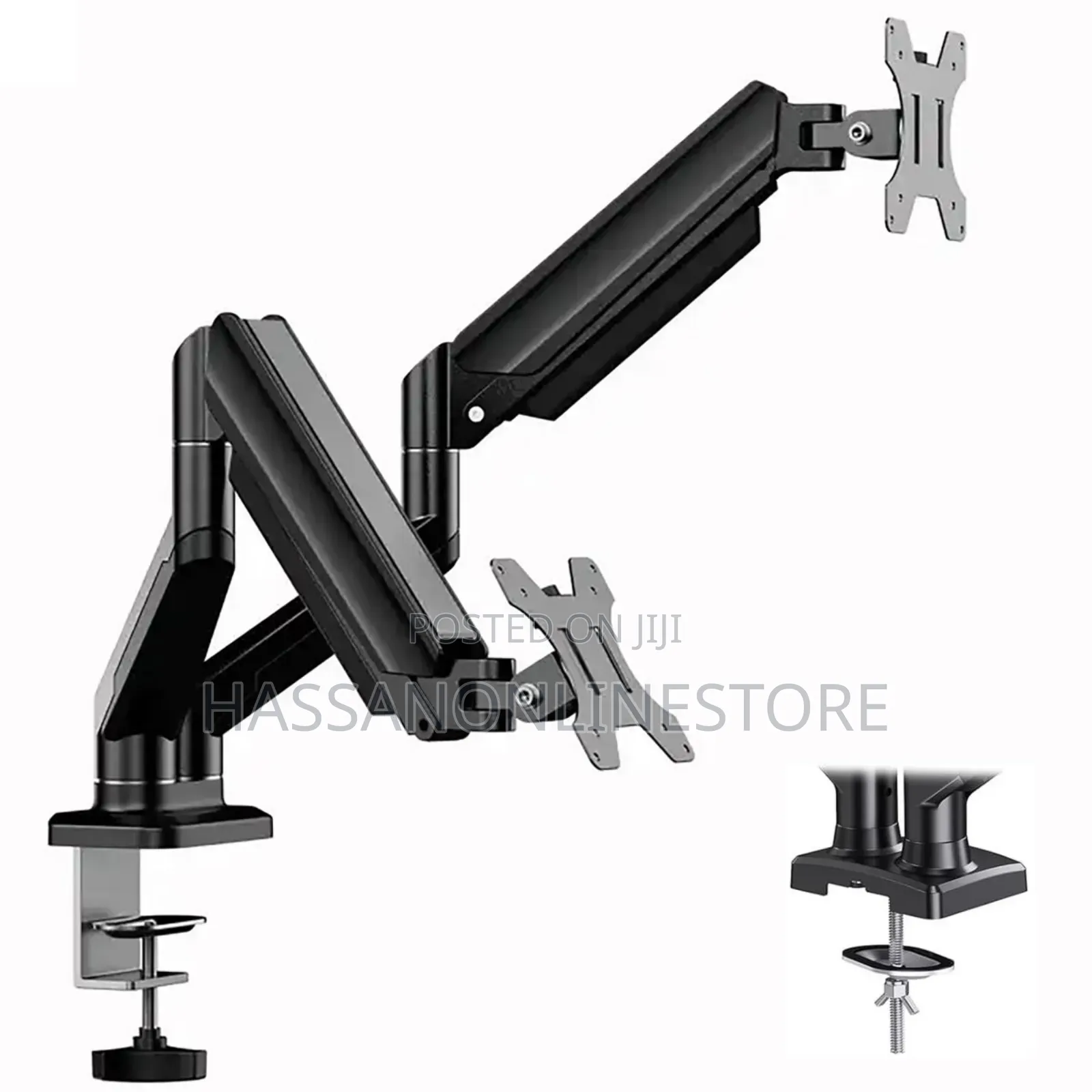 Dual Monitor Arm Mount 27" - No Drooping Full Motion Adjustable Stand