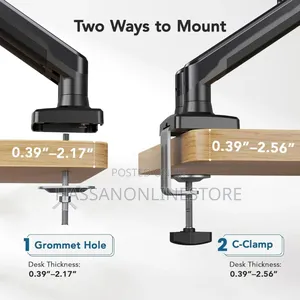 Dual Monitor Arm Mount 27" - No Drooping Full Motion Adjustable Stand