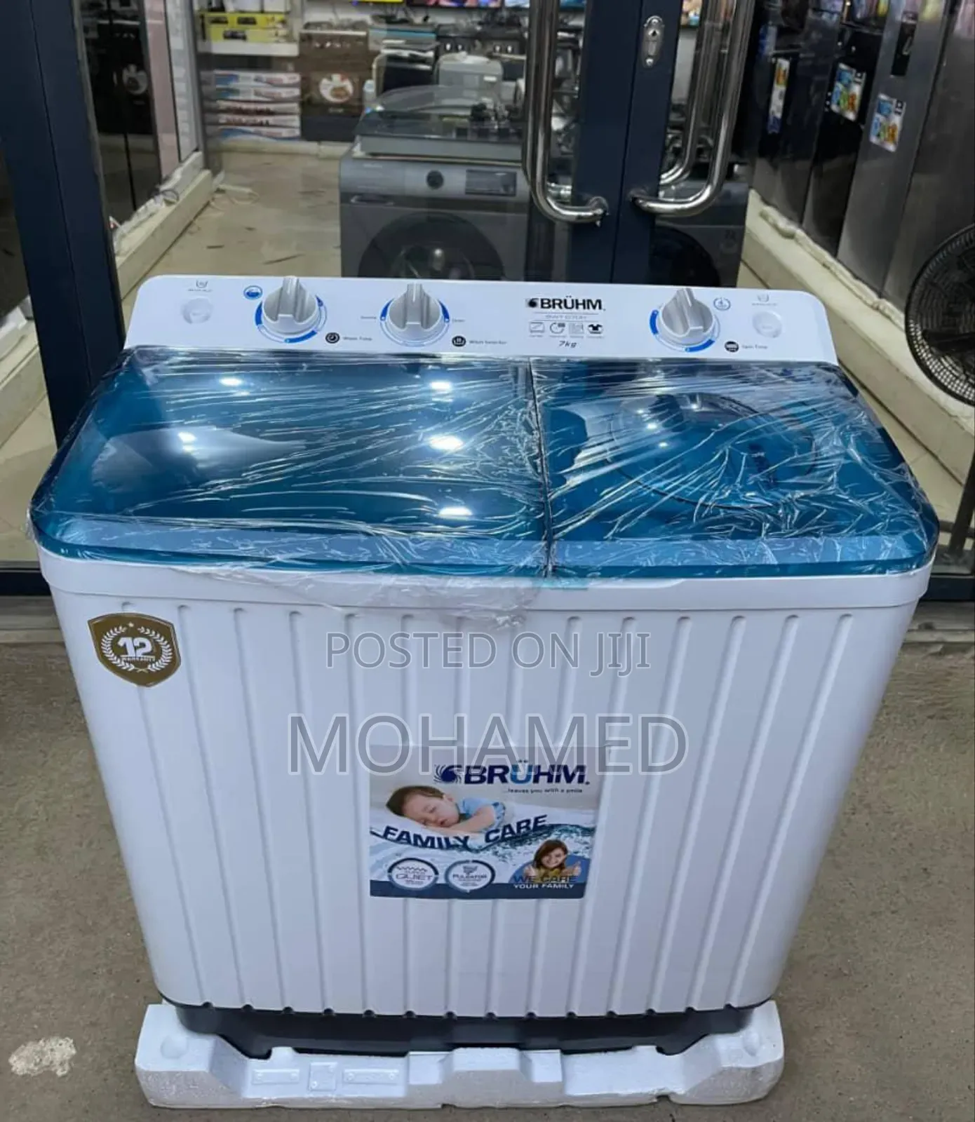 Brühm Twin Tub Washing Machine 14kg Inafua Na Kukamua Kwa Haraka